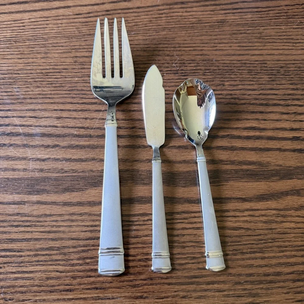Vintage Oneida TIRAMISU Serving Set Meat Fork/Butter/Sugar Spoon Stainless Steel